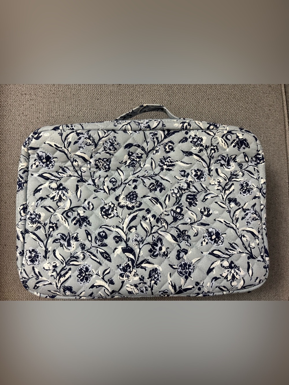 Vera Bradley Quilted Floral Carry-All in Light Blue and Navy